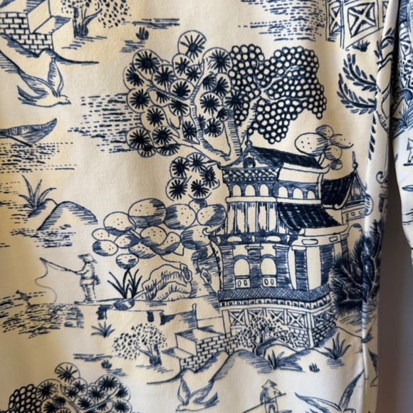 J MCLAUGHLIN PANTS CATALINA CLOTH PULL ON STRAIGHT LEG ZIP POCKET ASIAN PRINT S - Picture 5 of 12